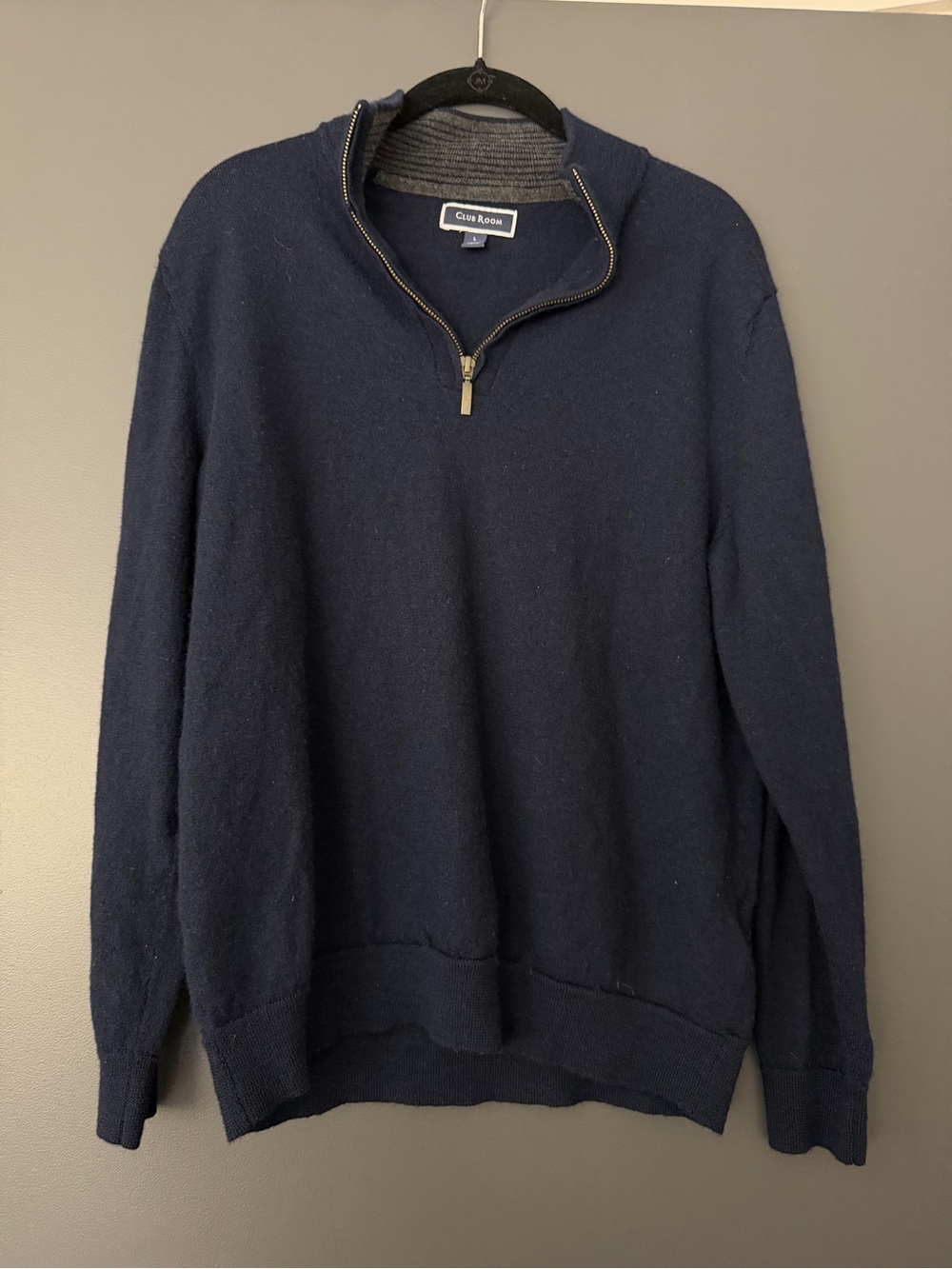 Club Room Men's Dark Navy Half-Zip Sweater